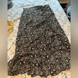 Max Studio Black Floral Maxi Skirt